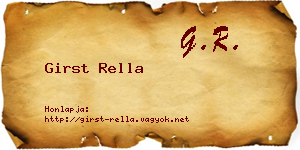 Girst Rella névjegykártya